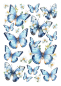 Preview: Motivtransfer, Bügelmotiv in A4 - Blaue Schmetterlinge - BTR-001